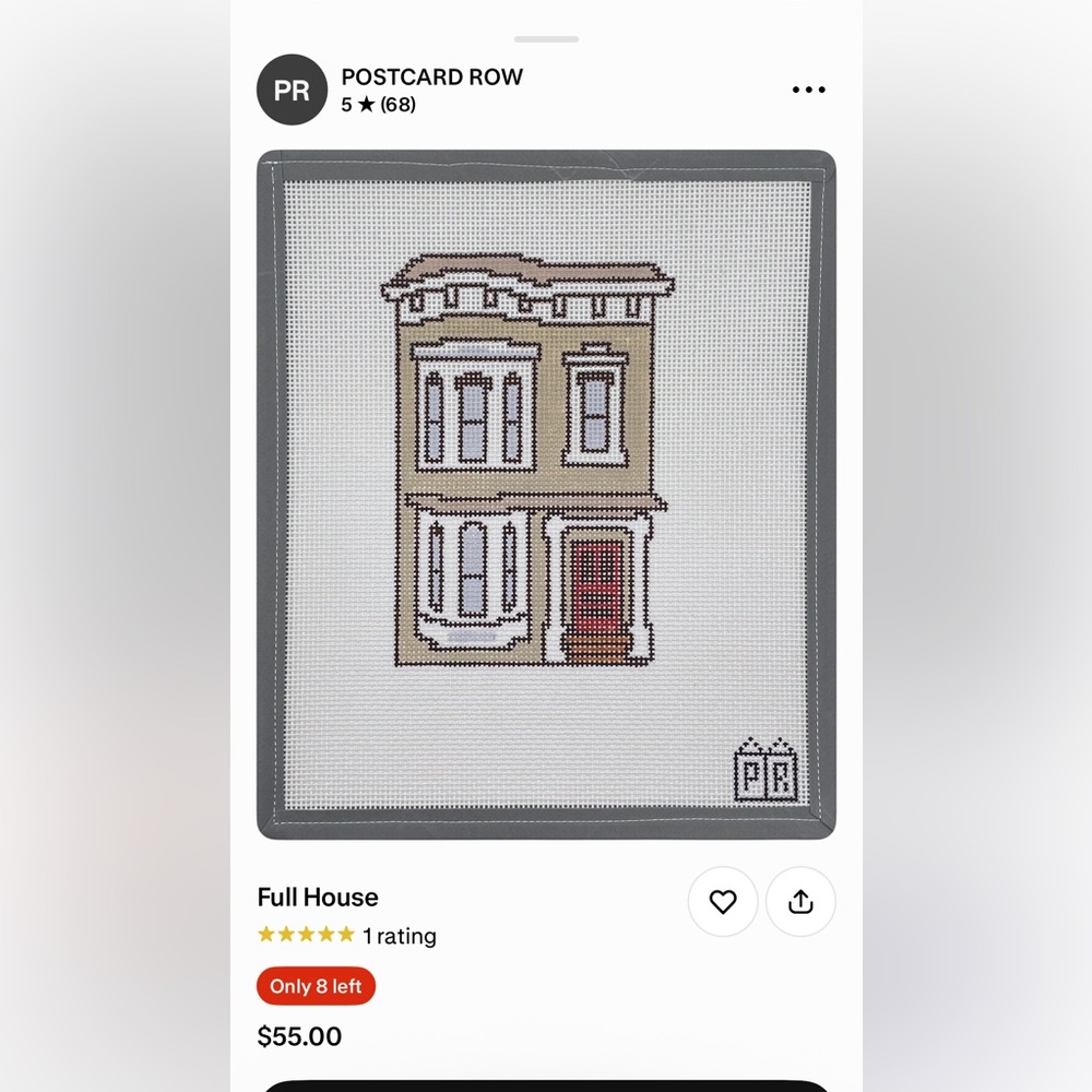 Full House Needlepoint Canvas - Picture 2 of 3
